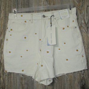 KHAKI + BLUE juniors denim cutoff shorts floral size 11/30 NEW Msre 29.5x2.75
